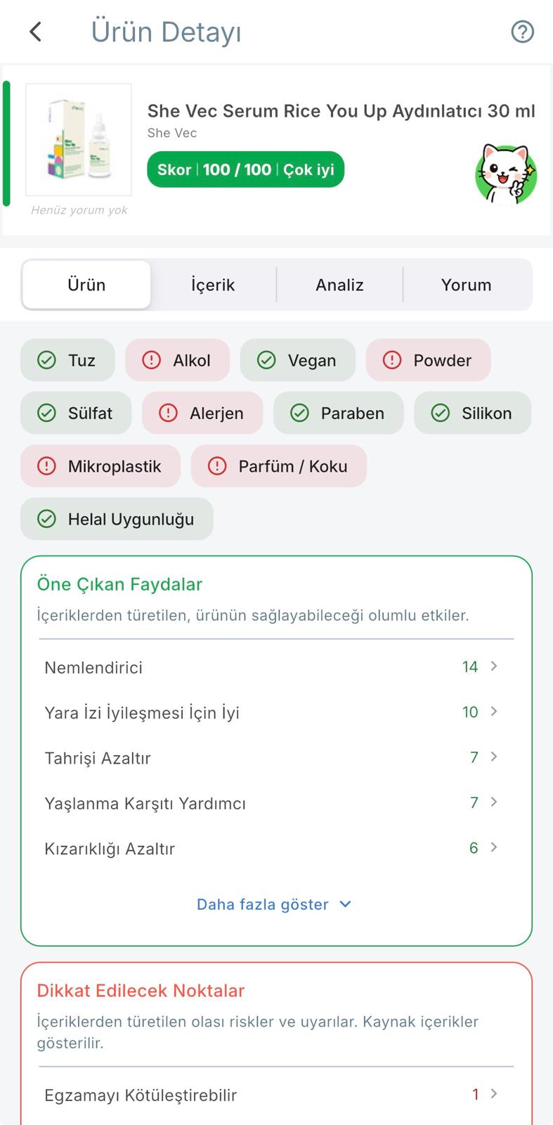 ÇabukBak Ürün içerik ekranı